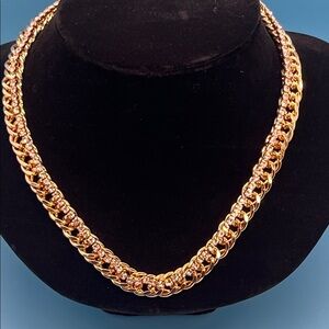 #0055.   Luxurious Gold and Crystal  Necklace